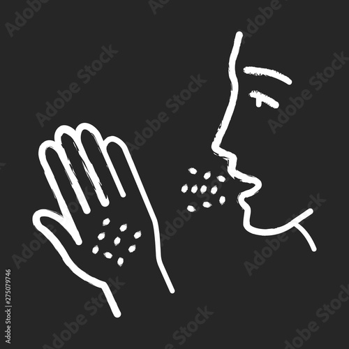 Allergy symptoms chalk icon