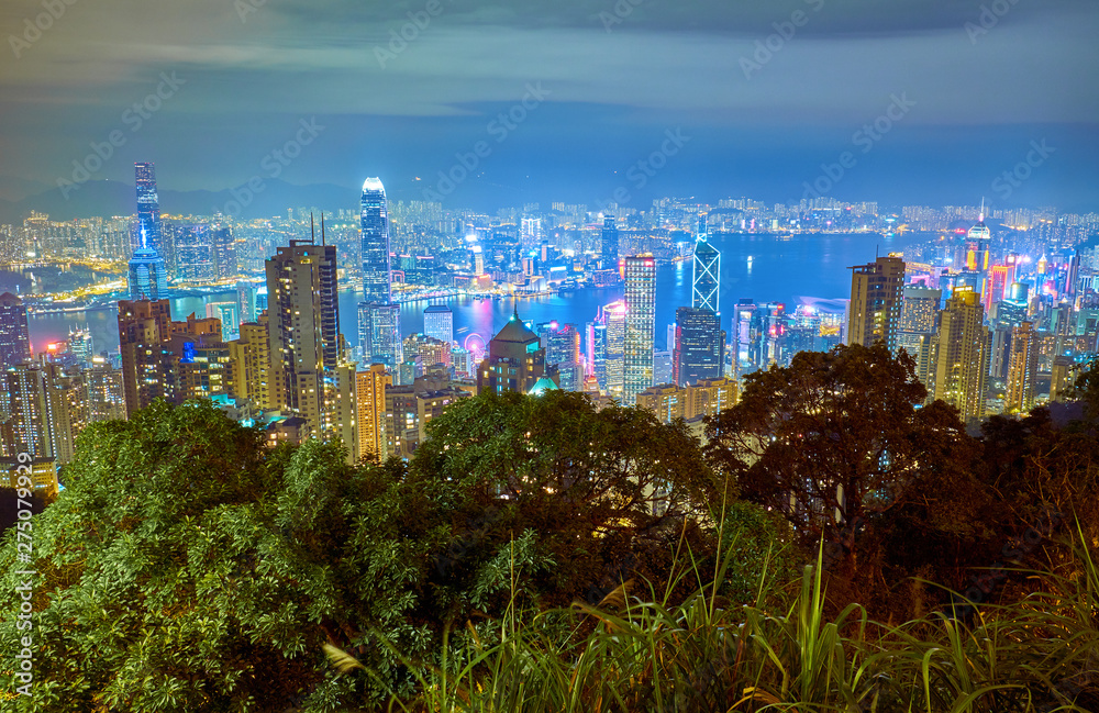 Obraz premium View of Hong Kong and Victoria Harbour