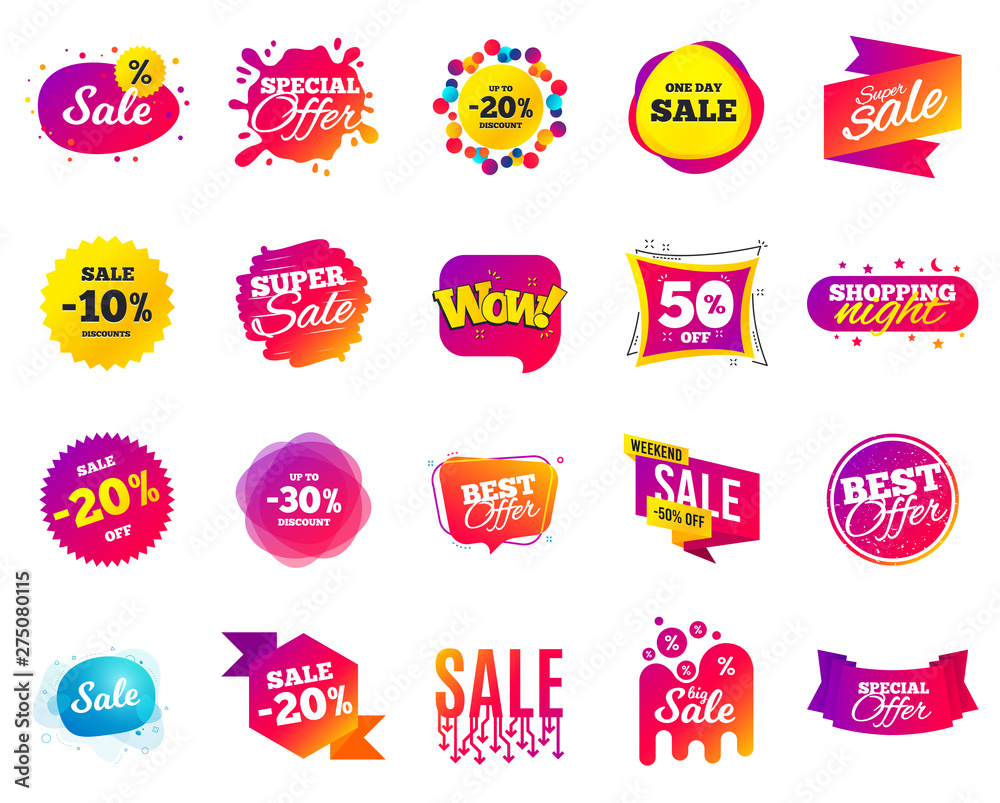 Sale banner. Special offer template tags. Cyber monday sale discount. Black friday shopping icons. Best ultimate offer badge. Super shopping discount icons. Mega banners set vector