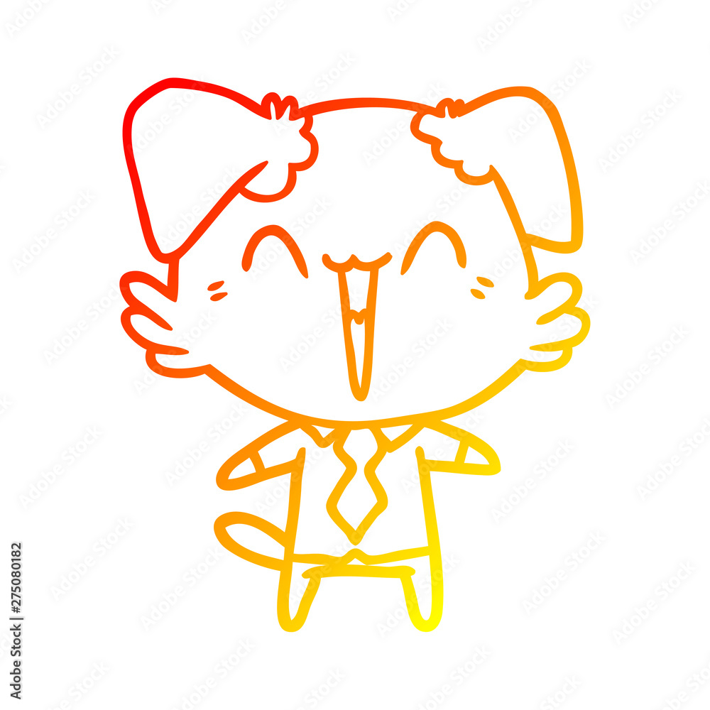 warm gradient line drawing happy office dog cartoon warm gradient line drawing happy office dog cartoon