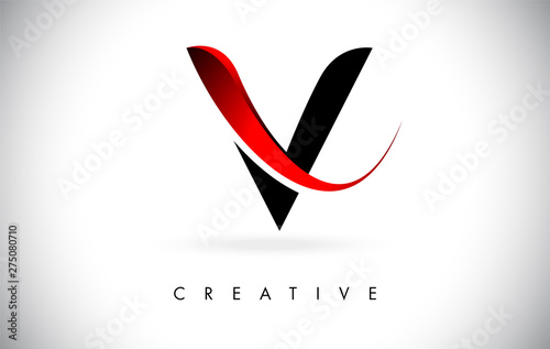 V Letter Design Logo. Letter V Icon Logo with Modern Swoosh