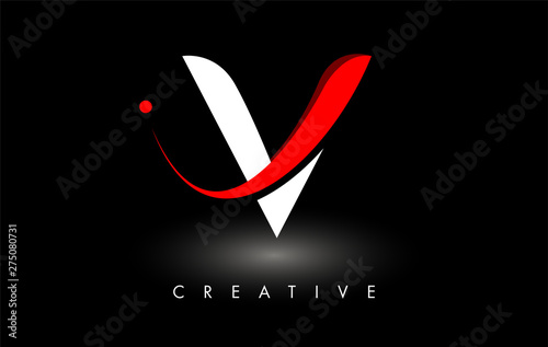 V Letter Design Logo. Letter V Icon Logo with Modern Swoosh