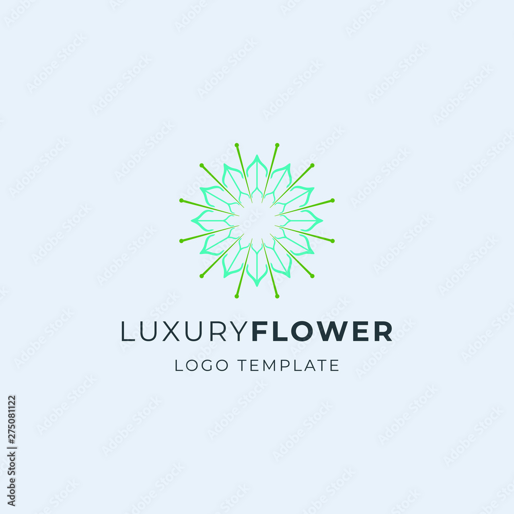 Luxury Flower For Yoga or Therapist Logo Template