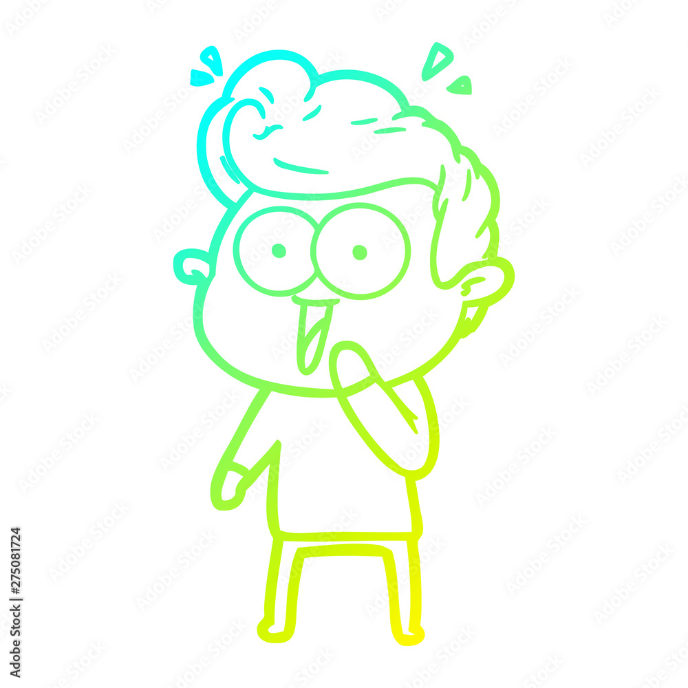 cold gradient line drawing cartoon man cold gradient line drawing cartoon man