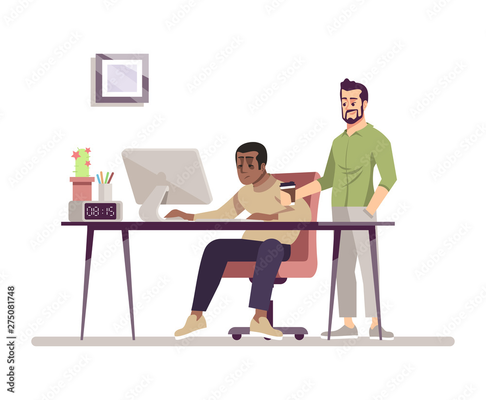 Fototapeta premium Office workers flat vector illustration