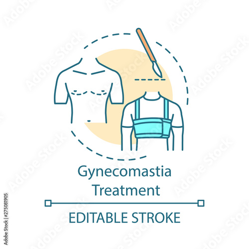 Gynecomastia treatment concept icon