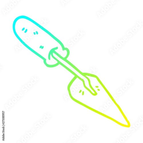cold gradient line drawing cartoon trowel