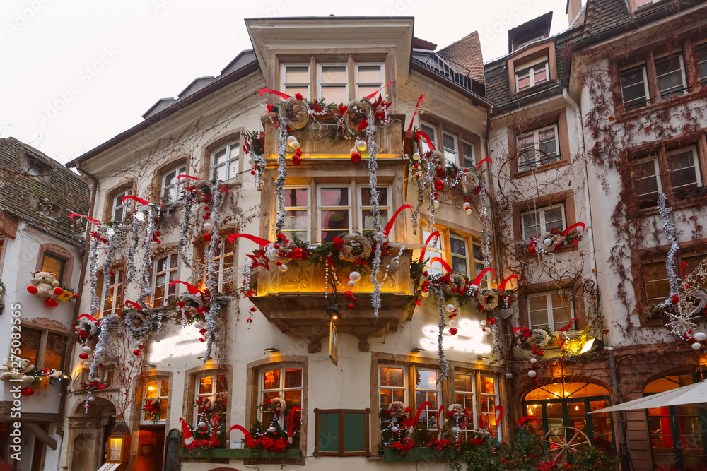 Christmas street in Strasbourg, Alsace, France