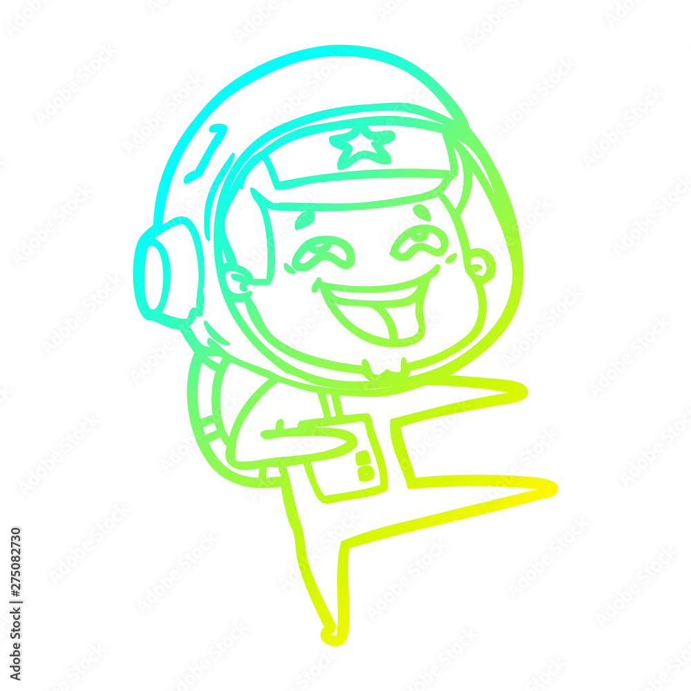 cold gradient line drawing cartoon laughing astronaut cold gradient line drawing cartoon laughing astronaut