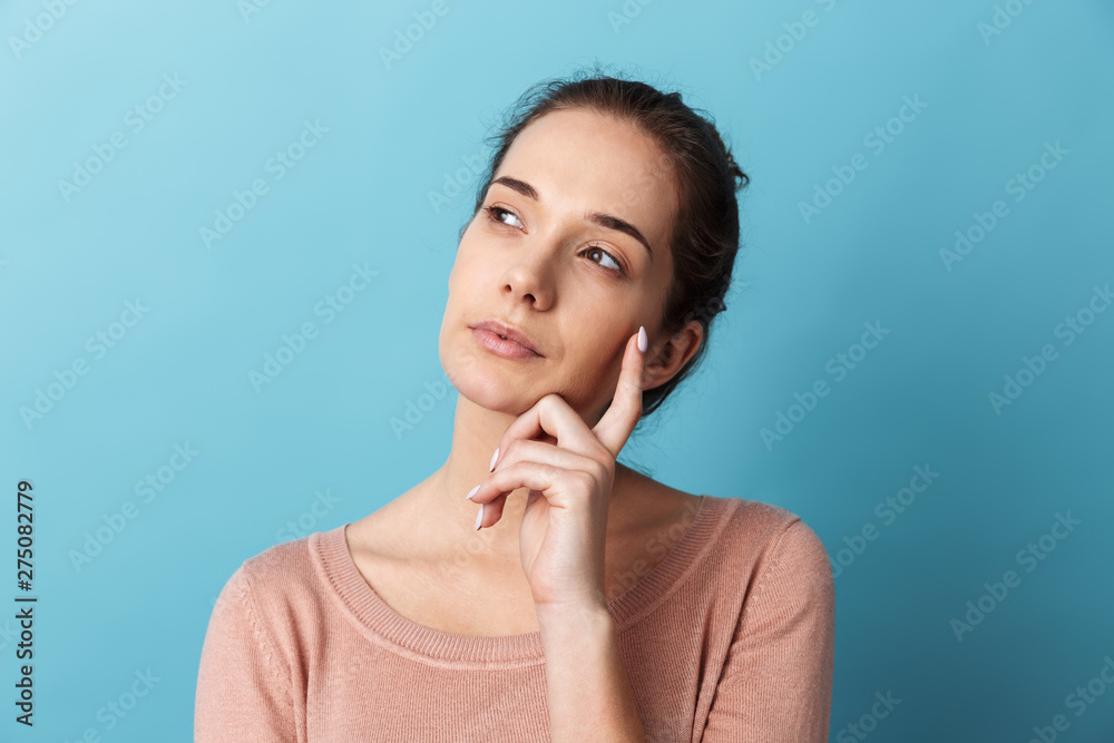 Cute lovely young girl standing isolated Cute lovely young girl standing isolated