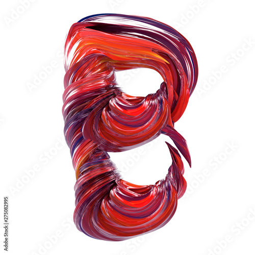 Font design - Abstract alphabet design in acrylic paint  style rendered in 3d - very trendy design for poster designs and artwork (ID: 275082995)