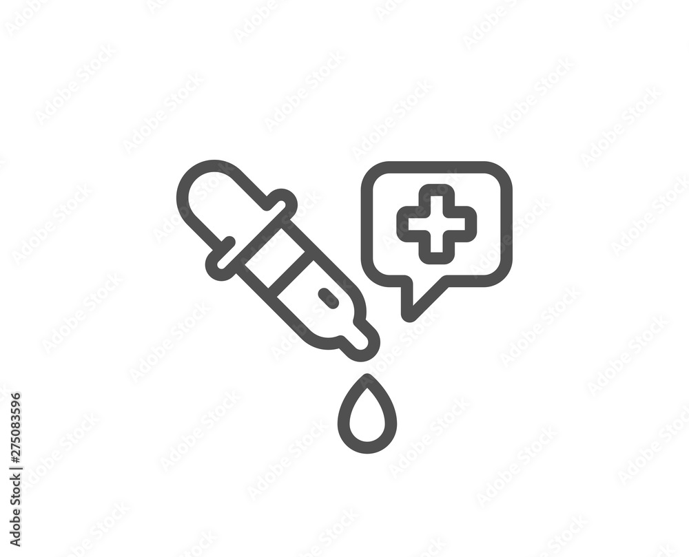 Chemistry pipette line icon. Laboratory sign. Analysis lab symbol. Quality design element. Linear style chemistry pipette icon. Editable stroke. Vector Chemistry pipette line icon. Laboratory sign. Analysis lab symbol. Quality design element. Linear style chemistry pipette icon. Editable stroke. Vector