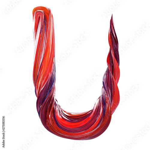 Font design - Abstract alphabet design in acrylic paint  style rendered in 3d - very trendy design for poster designs and artwork (ID: 275083516)