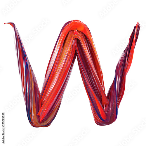 Font design - Abstract alphabet design in acrylic paint  style rendered in 3d - very trendy design for poster designs and artwork (ID: 275083559)