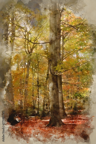 Digital watercolor painting...