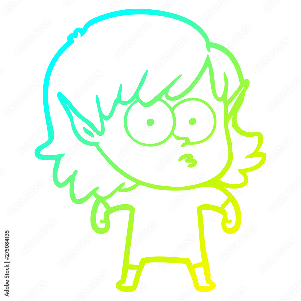 cold gradient line drawing cartoon elf girl staring cold gradient line drawing cartoon elf girl staring