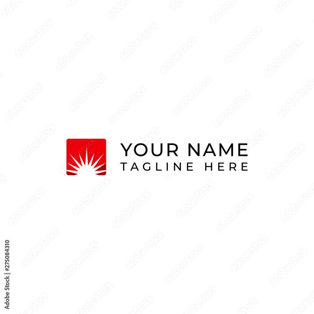 Sun Logo template. bright shape logo or LED Logo template