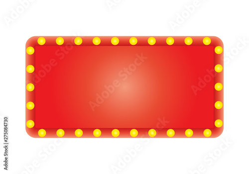Cartel rojo y vacío, con luces.