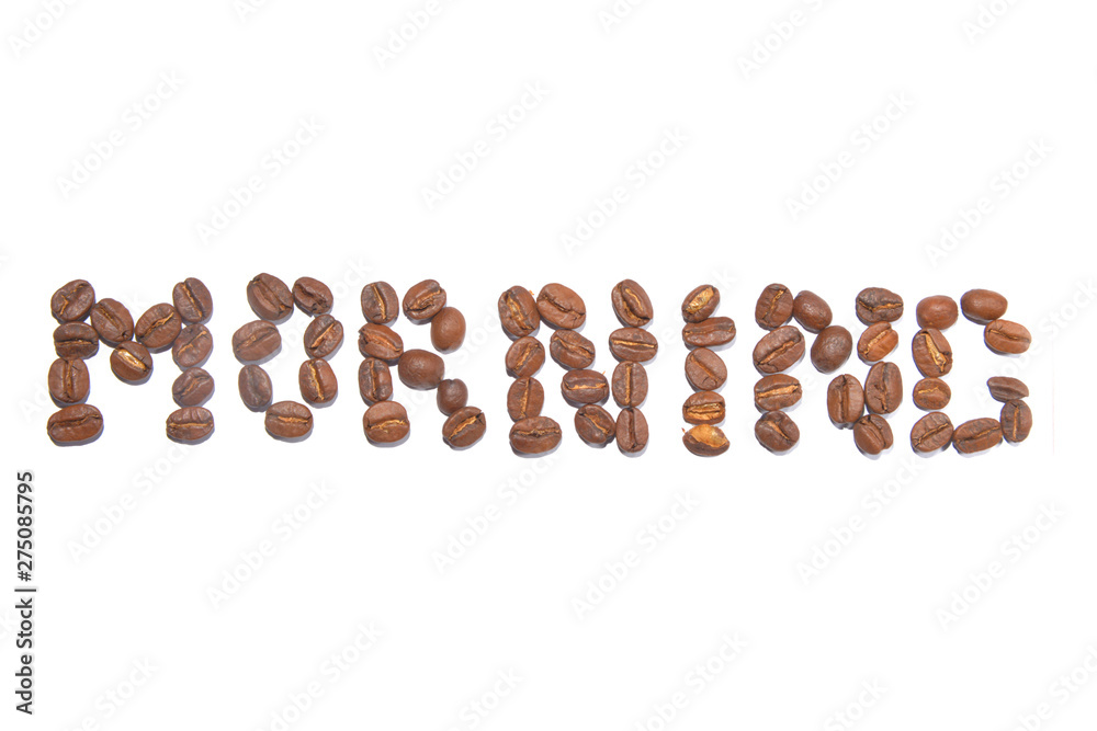word made of coffee beans isolated on white word made of coffee beans isolated on white