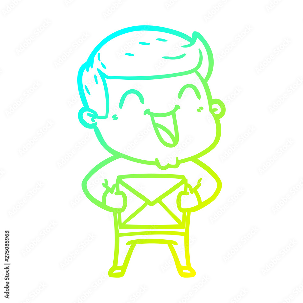 cold gradient line drawing cartoon man laughing cold gradient line drawing cartoon man laughing