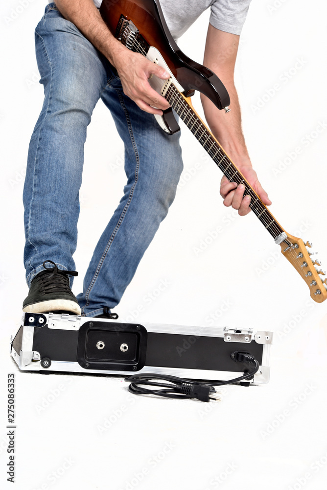 Obraz premium guitar player saved in black case
