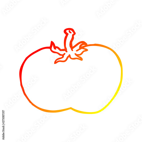 warm gradient line drawing cartoon tomato