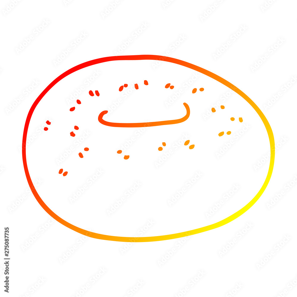 warm gradient line drawing cartoon donut warm gradient line drawing cartoon donut