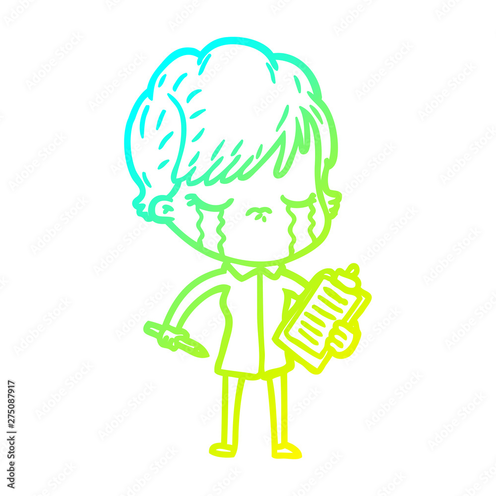 cold gradient line drawing cartoon woman crying cold gradient line drawing cartoon woman crying