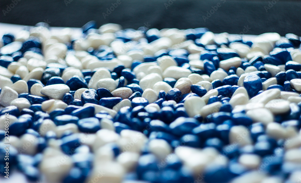 Fototapeta premium Rocks decorative multi-colored blue and white.
