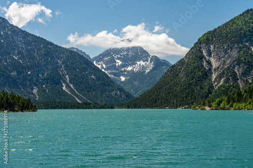 lake plansee in austrian alps  tyrol  austria