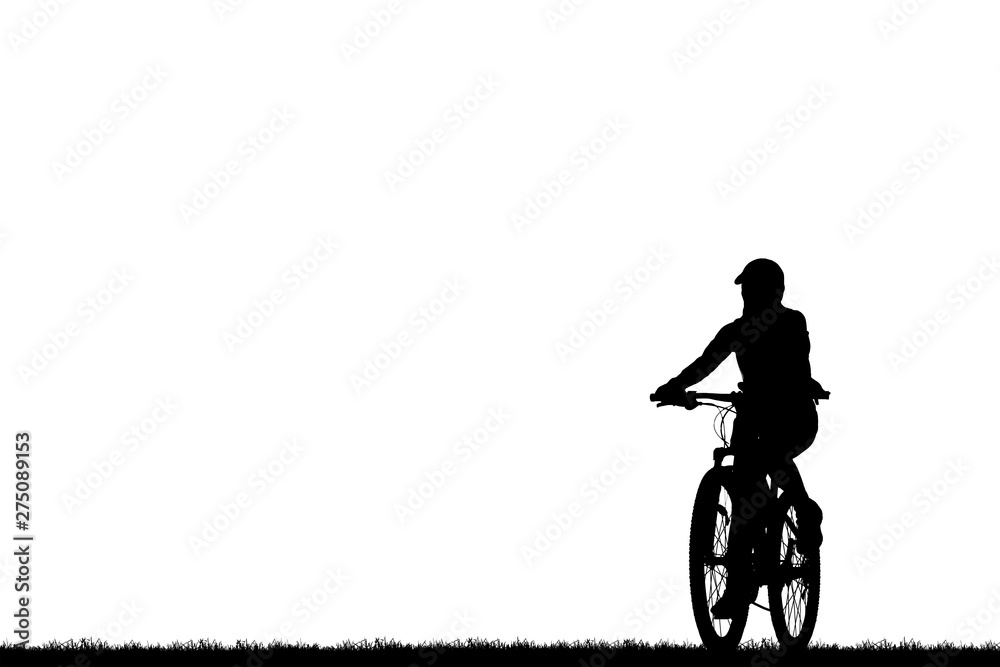 Obraz premium Cycling Silhouette on white background