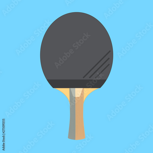 Table tennis or ping-pong racket, vector isolated illustration