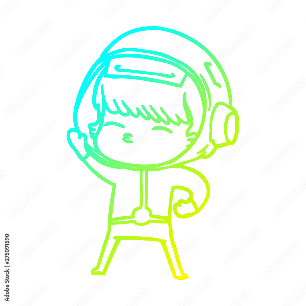 cold gradient line drawing cartoon astronaut cold gradient line drawing cartoon astronaut