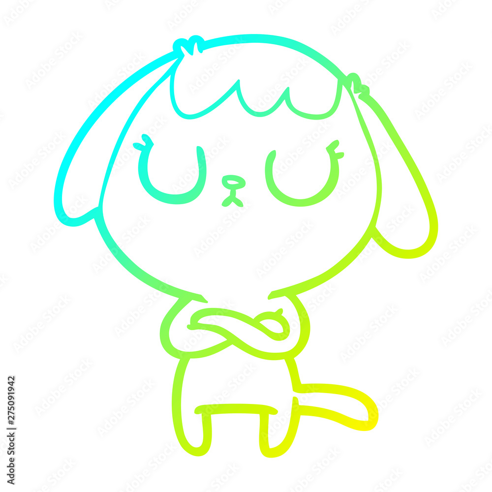 cold gradient line drawing cute cartoon dog cold gradient line drawing cute cartoon dog