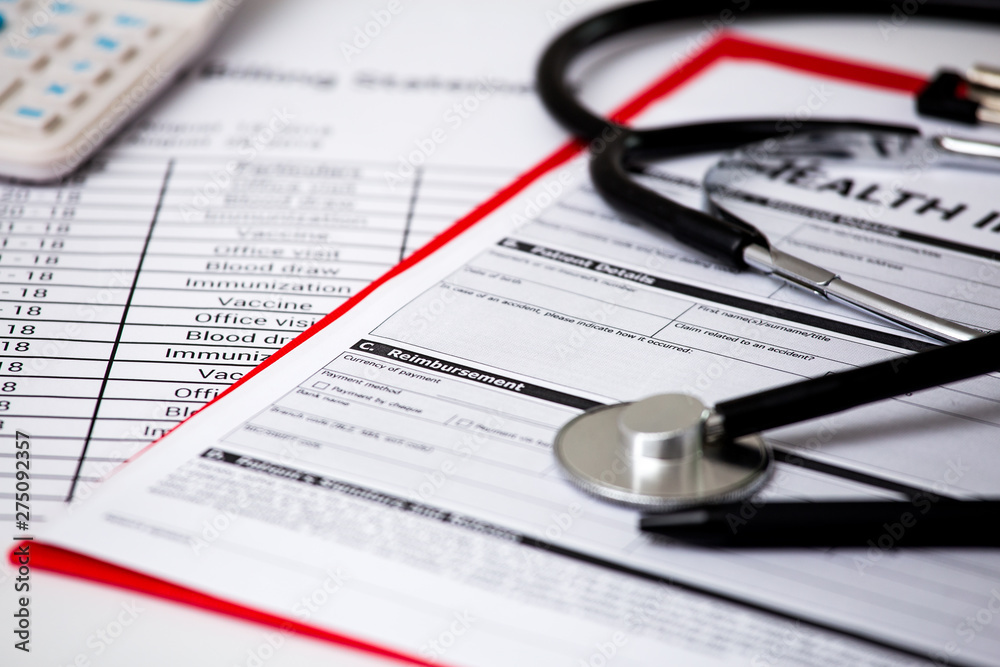 Health care costs. Stethoscope. health care costs or medical insurance Health care costs. Stethoscope. health care costs or medical insurance