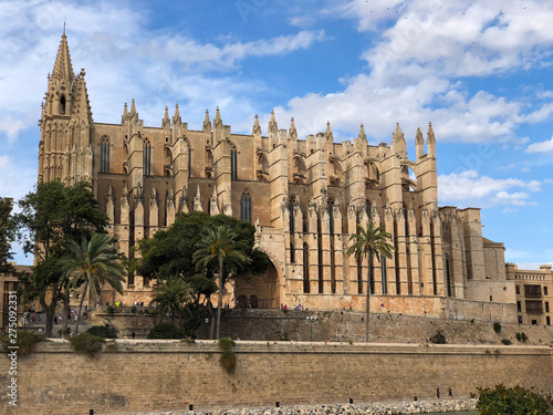 The cathedral of Santa Maria of Palma. Mallorca, La Seu, the gothic medieval cathedral of Palma de Mallorca, Spain