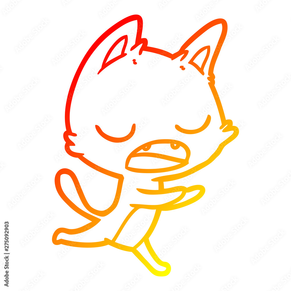 warm gradient line drawing talking cat cartoon warm gradient line drawing talking cat cartoon