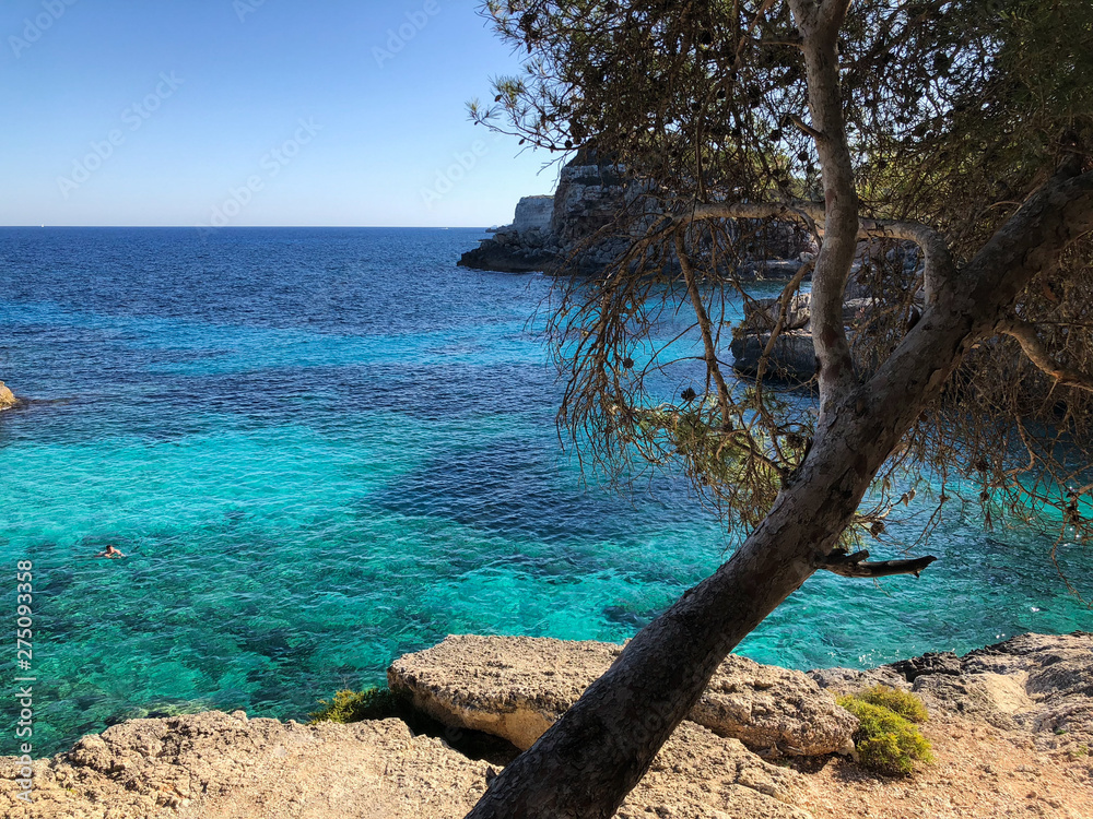 Playa de Formentor Cala Pi de la Posada , beautiful beach at Cap Formentor, Palma Mallorca, Spain