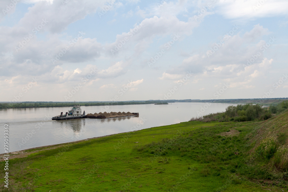 sand barge on the river sand barge on the river