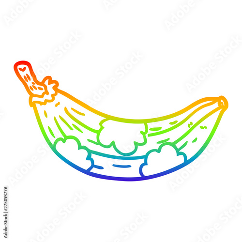rainbow gradient line drawing old banana going brown
