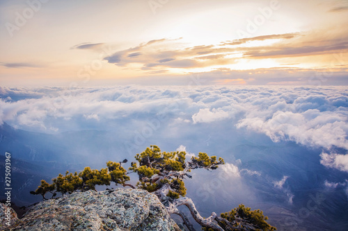Clouds and rocks. Mountain range Demerdzhi