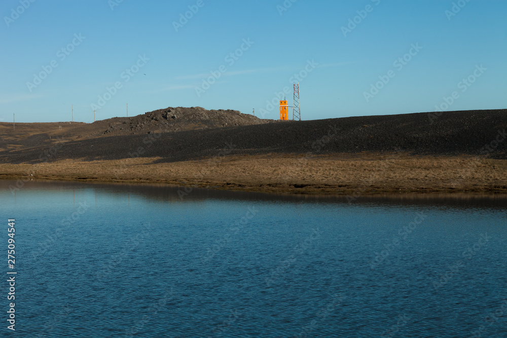 Beautiful spring sea landscape in Iceland fjord