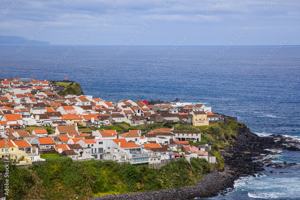 View of the town of Maia on the island of Sao Miguel, Azores archipelago