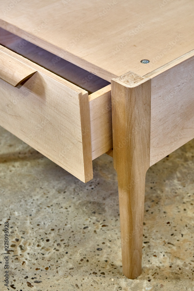 Solid wood nightstand building process. Wooden furniture manufacturing