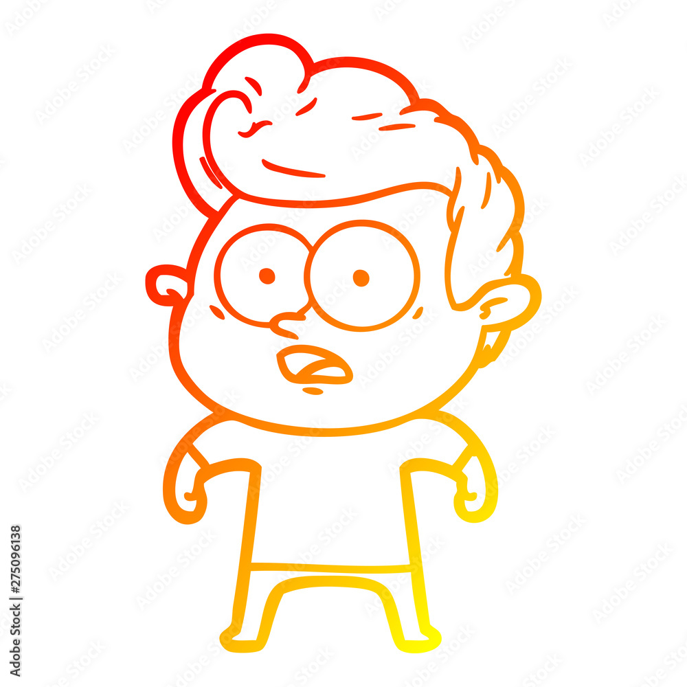 warm gradient line drawing cartoon staring man warm gradient line drawing cartoon staring man