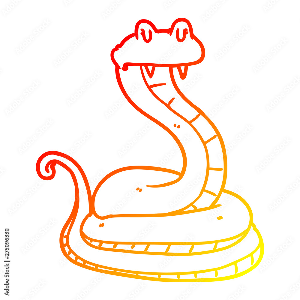 Fototapeta premium warm gradient line drawing cartoon snake