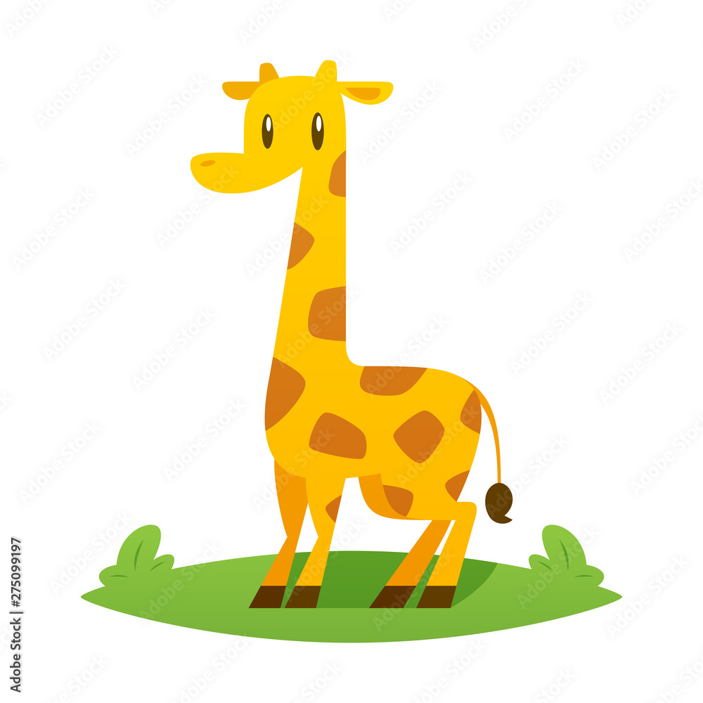 Naklejka premium Cartoon giraffe vector isolated illustration