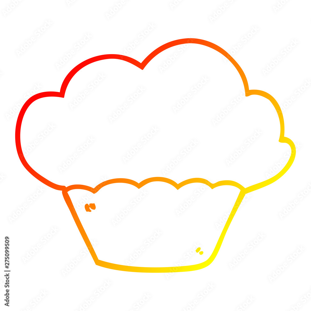warm gradient line drawing cartoon muffin warm gradient line drawing cartoon muffin