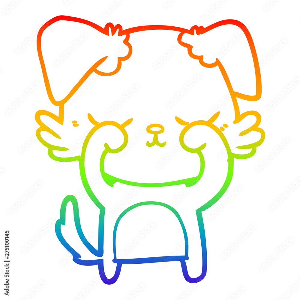 rainbow gradient line drawing cute cartoon dog rainbow gradient line drawing cute cartoon dog