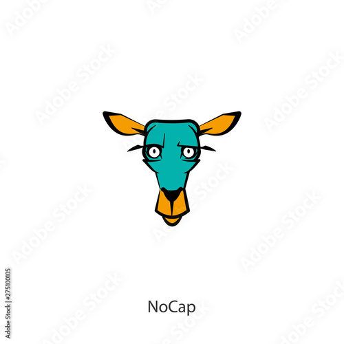 Cartoon character of a forest animal. The head of a funny cute deer. Emotional grimaces. Vector illustration. Honestly. Be honest. But without horns.